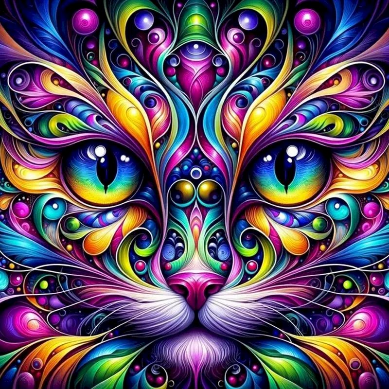 Resin Art Wallpaper - GATYZTORY New Cat Face 5D DIY