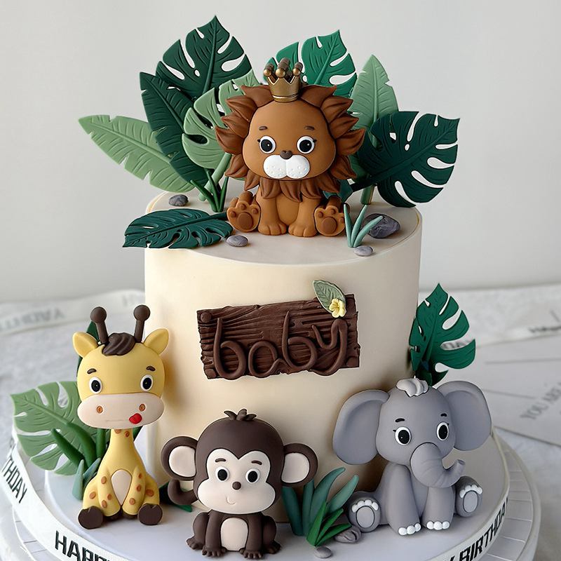 Jungle Safari Animal Doll Cake - đánh giá và giá Resin Art Baby