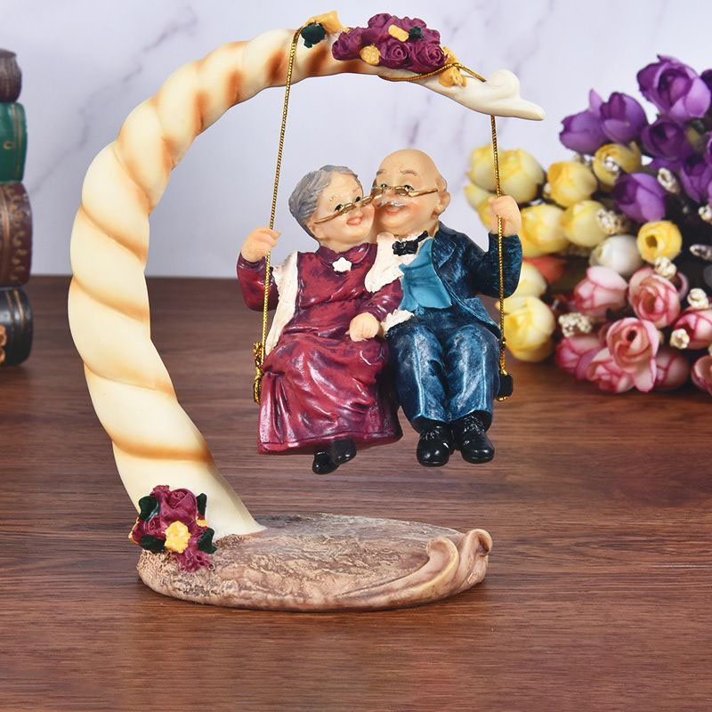 Chinese Swing Old Couples Resi - đánh giá và giá Resin Art Wedding Gift