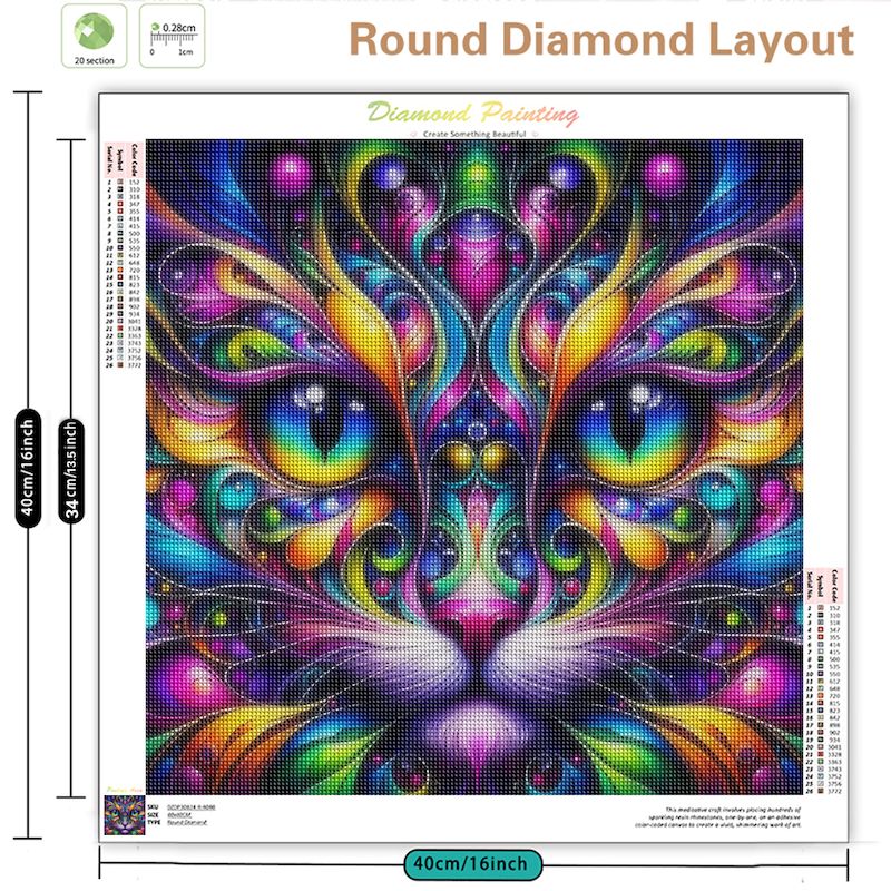 GATYZTORY New Cat Face 5D DIY  - đánh giá và giá Resin Art Wallpaper
