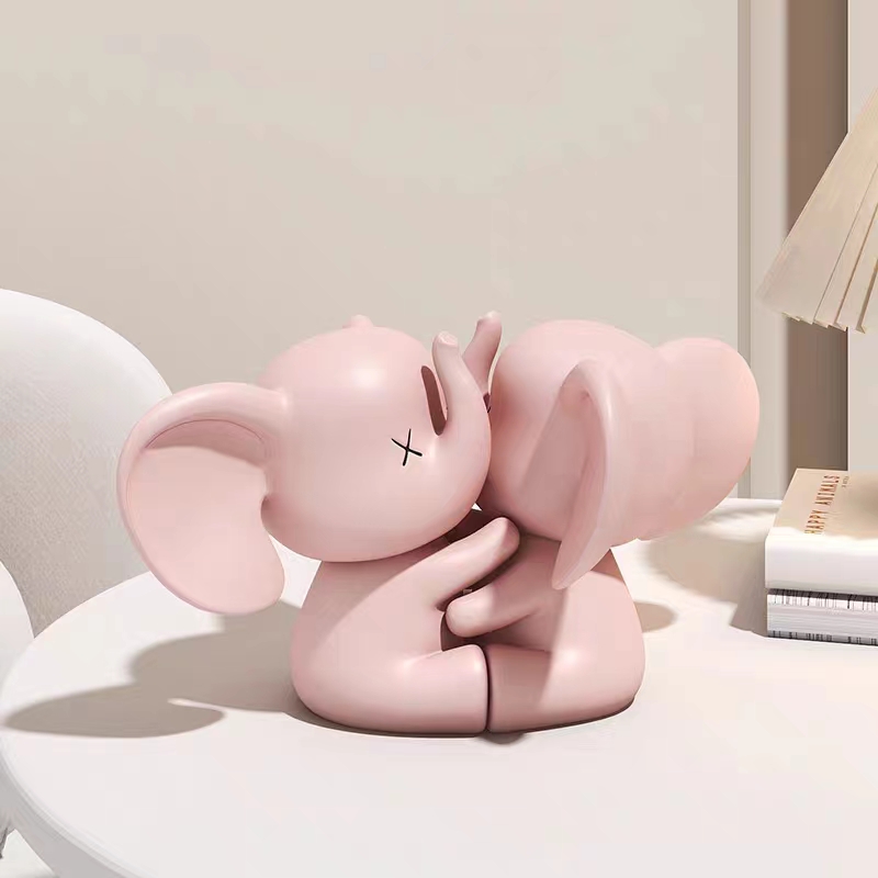 Elephant Hugging Ornaments Car - đánh giá và giá Resin Art Wedding Gift